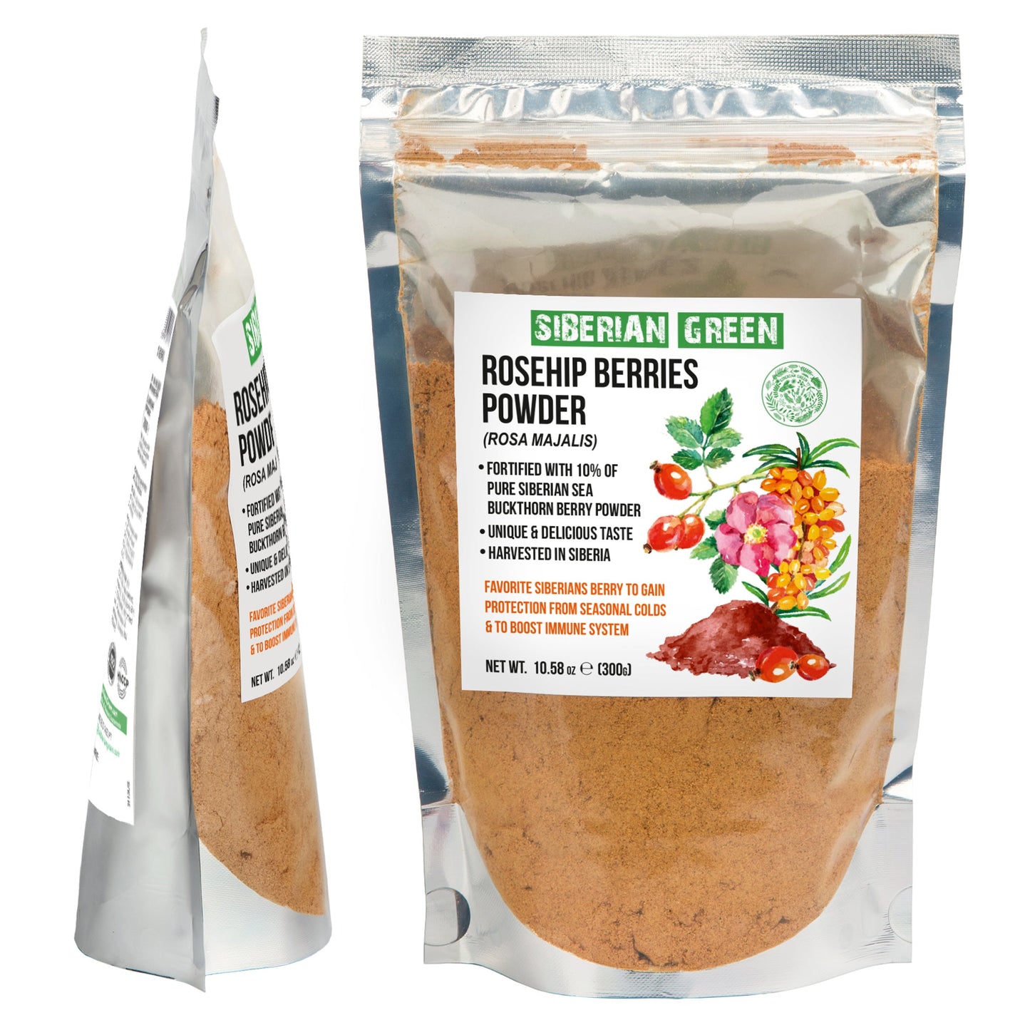 Siberian Rose Hips with Sea Buckthorn Berries Powder – 300g (10.58 oz) - Concordia Style Boutique