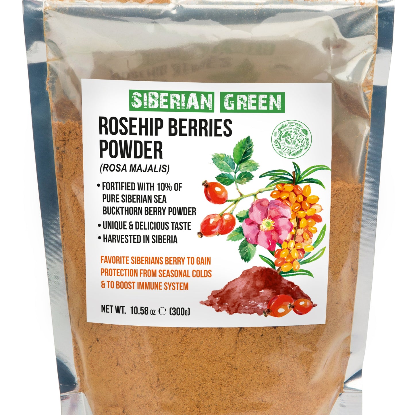 Siberian Rose Hips with Sea Buckthorn Berries Powder – 300g (10.58 oz) - Concordia Style Boutique