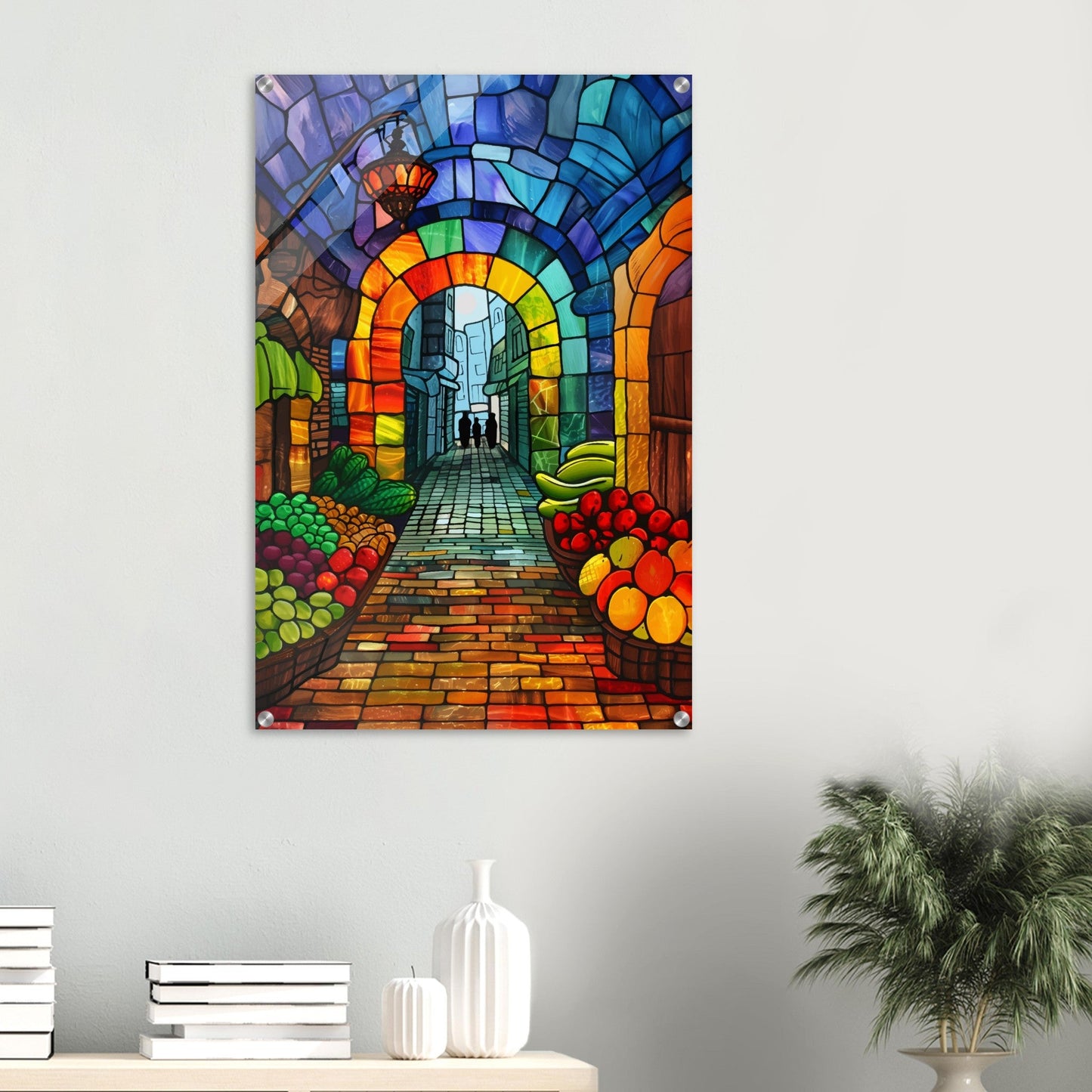 Jerusalem Vibrant Market Acrylic Art