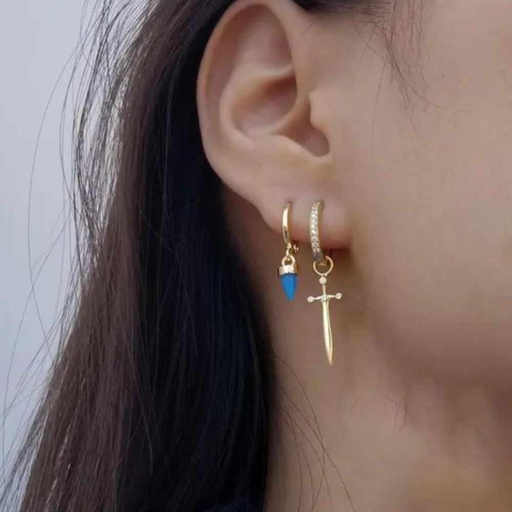 DAGGER CROSS EARRINGS (PAIR) - Concordia Style Boutique
