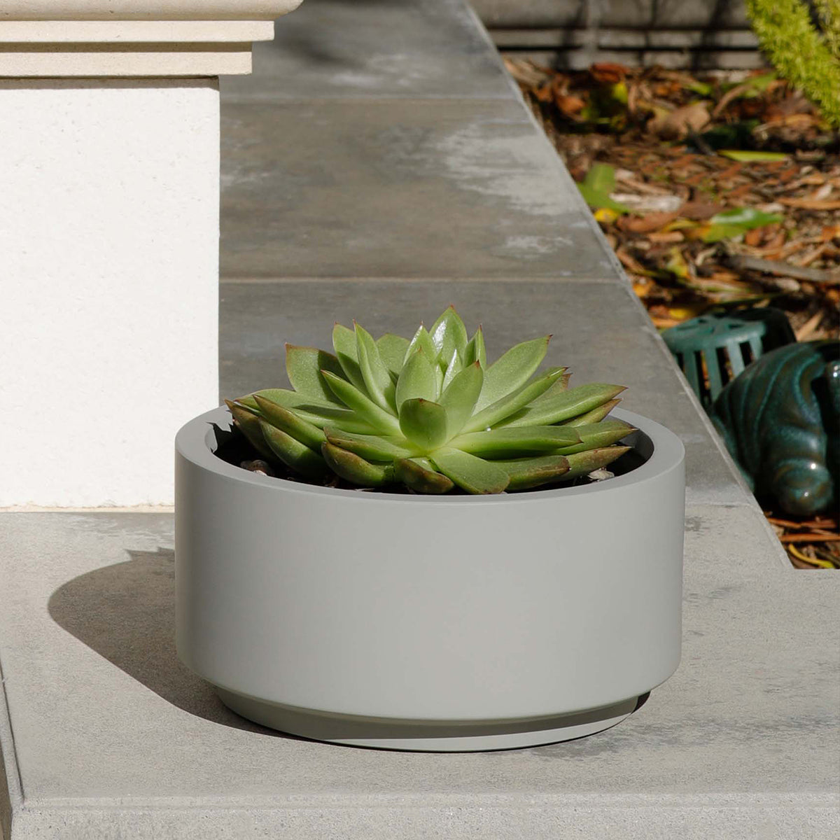 8.75 inch Smooth Gray Fiberstone Ceramic Pot
