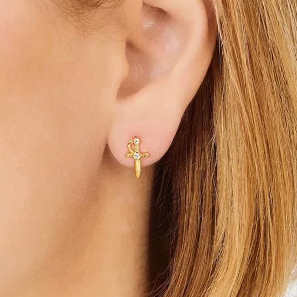 DAGGER CROSS EARRINGS (PAIR) - Concordia Style Boutique