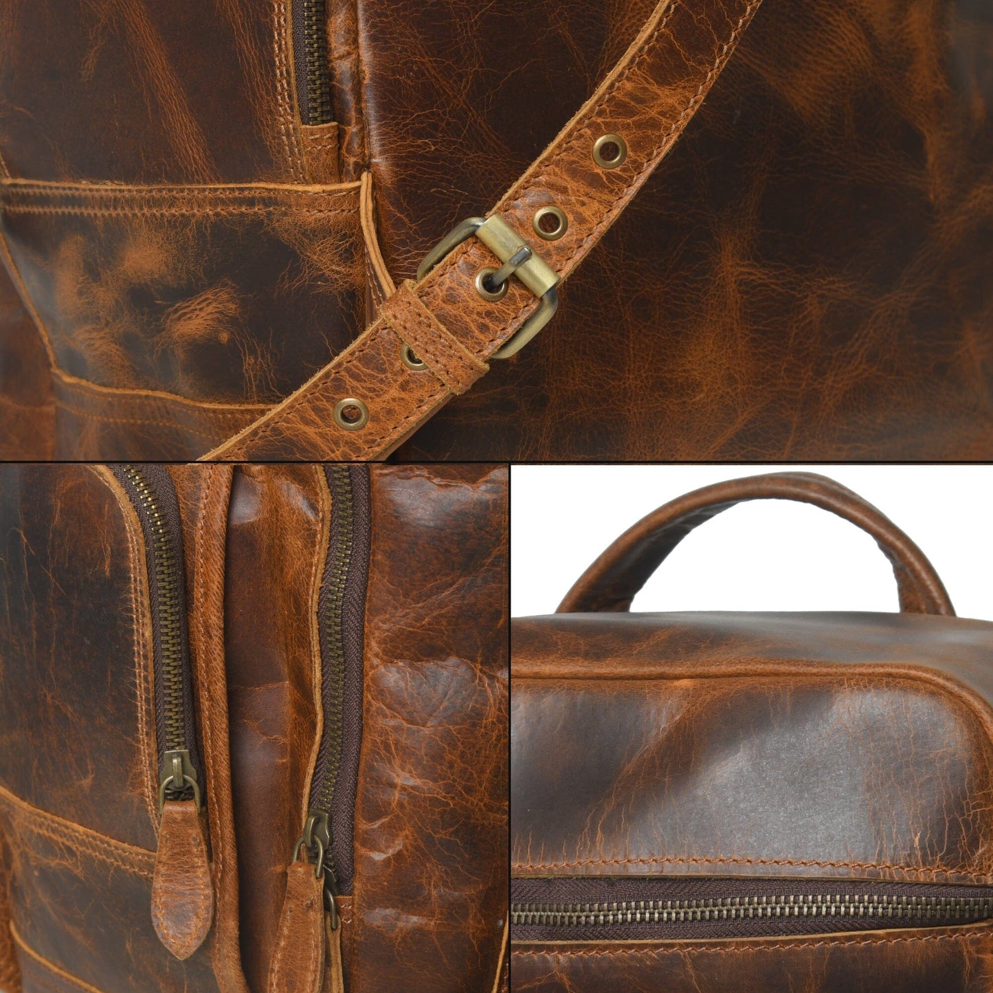 Alpha Caramel Buffalo Leather Travel Backpack - Concordia Style Boutique