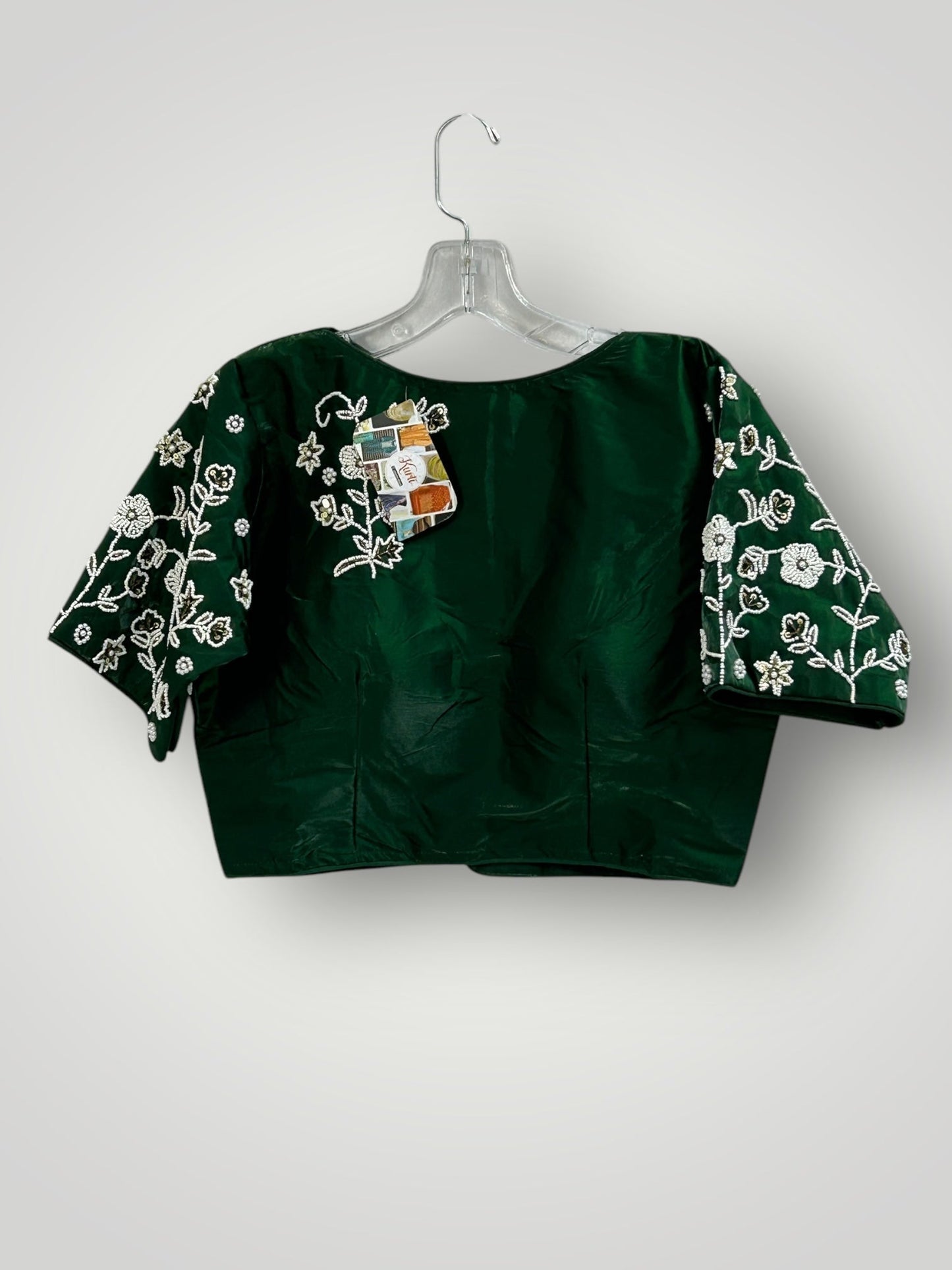 Boat neck blouse : dark green