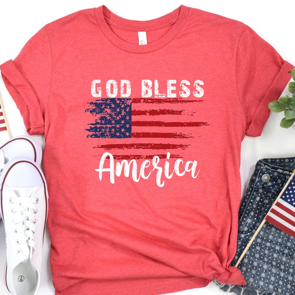 God Bless America Distressed Flag T-shirt - Concordia Style Boutique