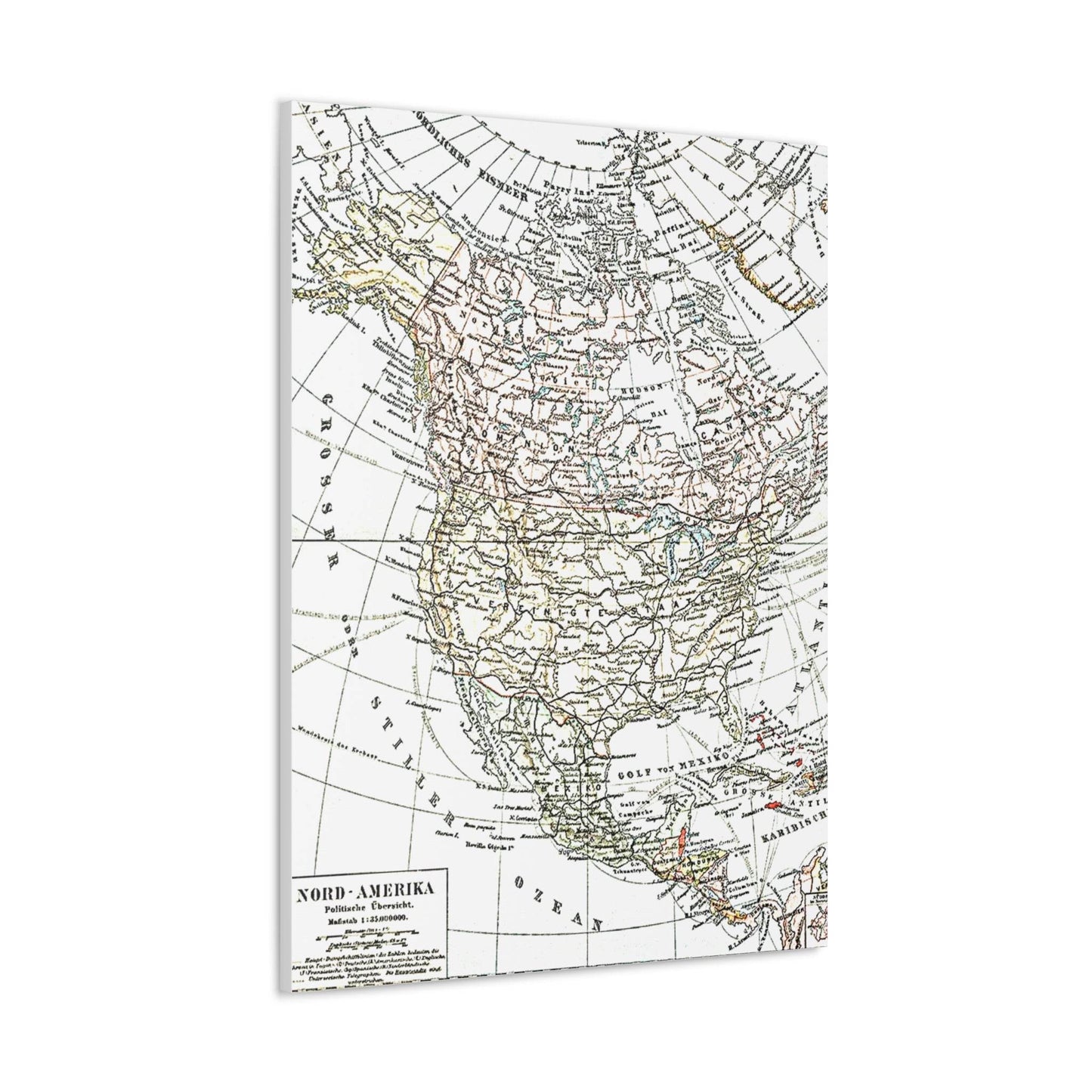 Vintage Map Canvas Print - Classic North America Wall Art - Concordia Style Boutique