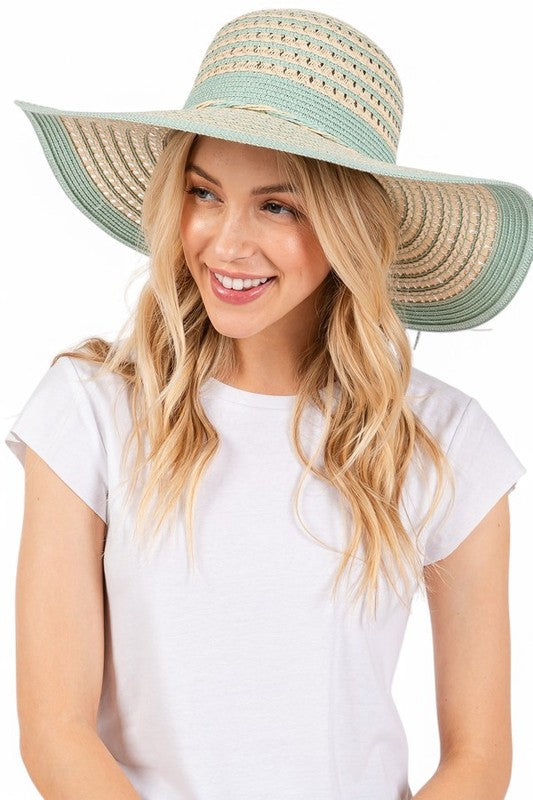 2 Tone Wide Brim Floppy Sun Hat - Concordia Style Boutique