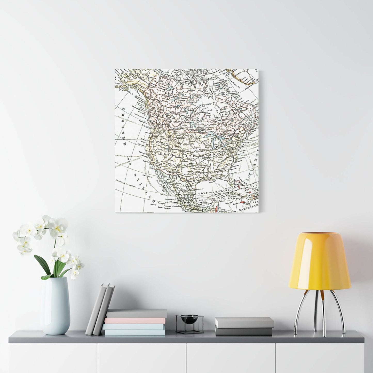 Vintage Map Canvas Print - Classic North America Wall Art - Concordia Style Boutique