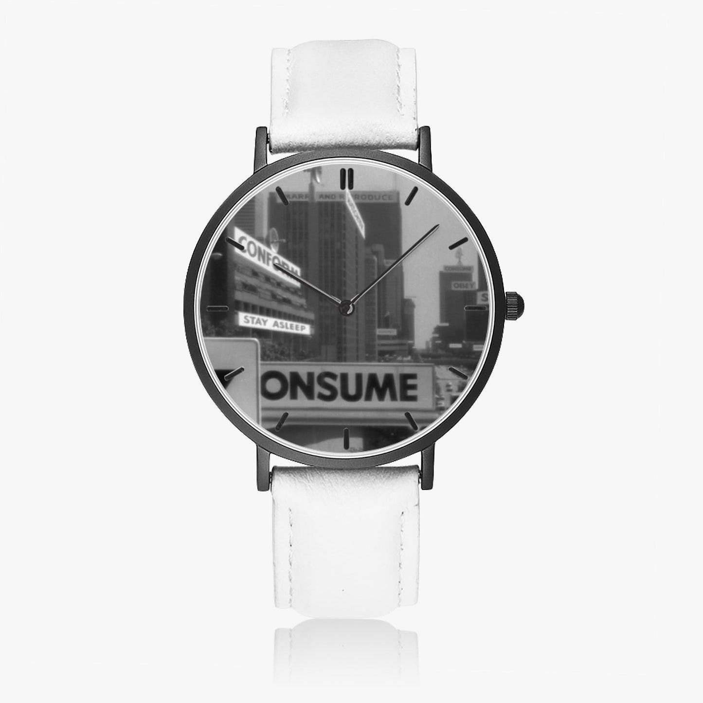 Ultra-Thin Leather Strap Quartz Watch -"They Live" - Unisex - Premium Leather Strap Watches from Concordia Style Boutique - Just $41.25! Shop now at Concordia Style Boutique