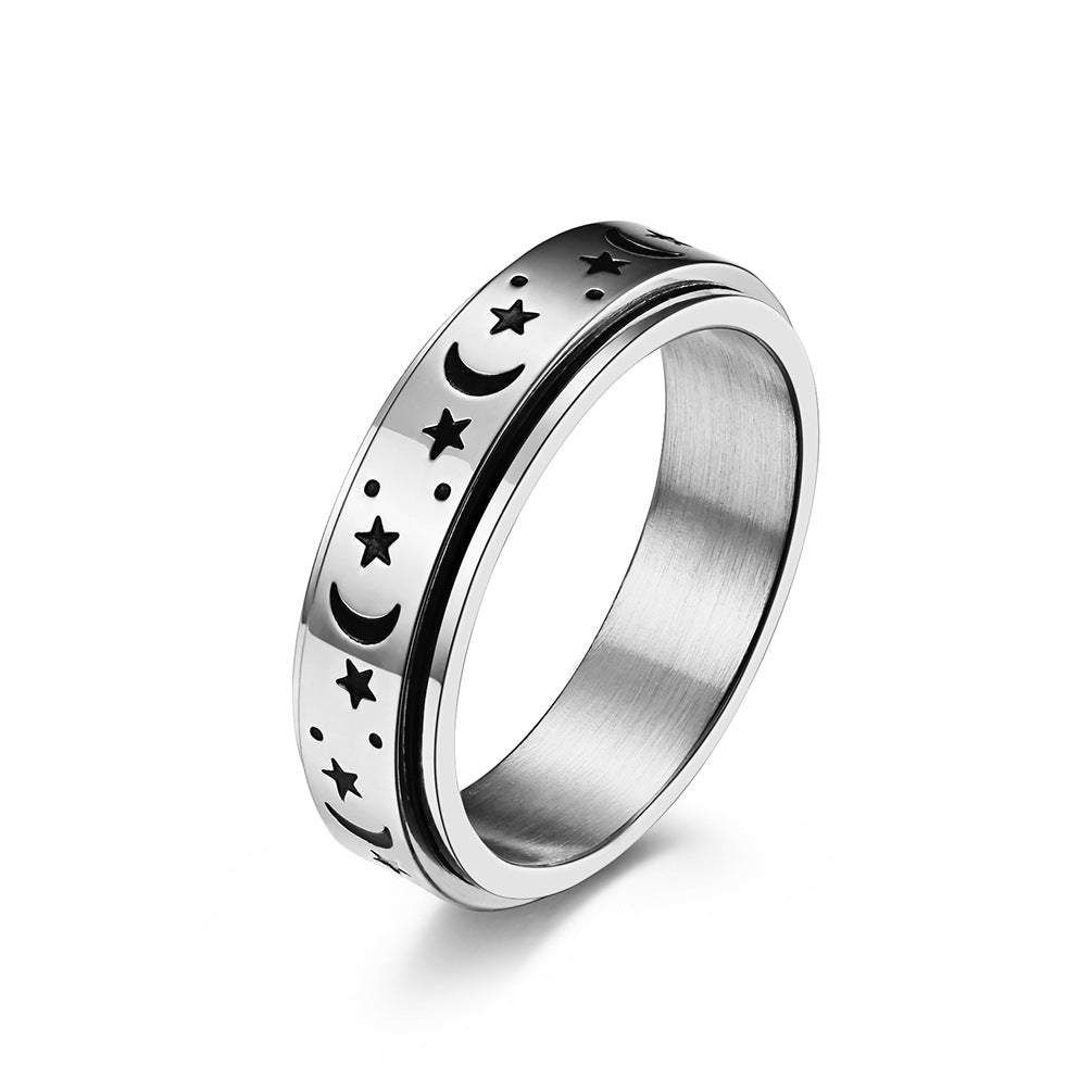 SPINNING MOON & STAR RING - Concordia Style Boutique