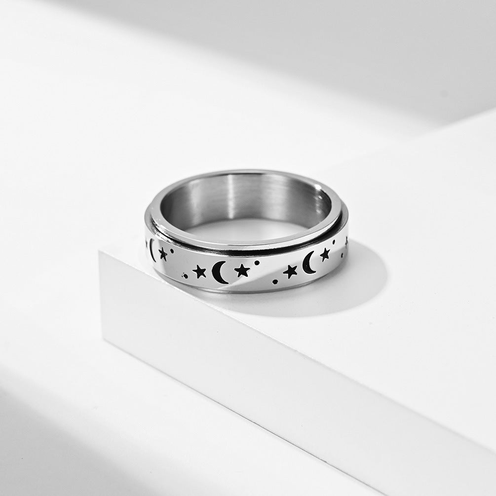 SPINNING MOON & STAR RING - Concordia Style Boutique