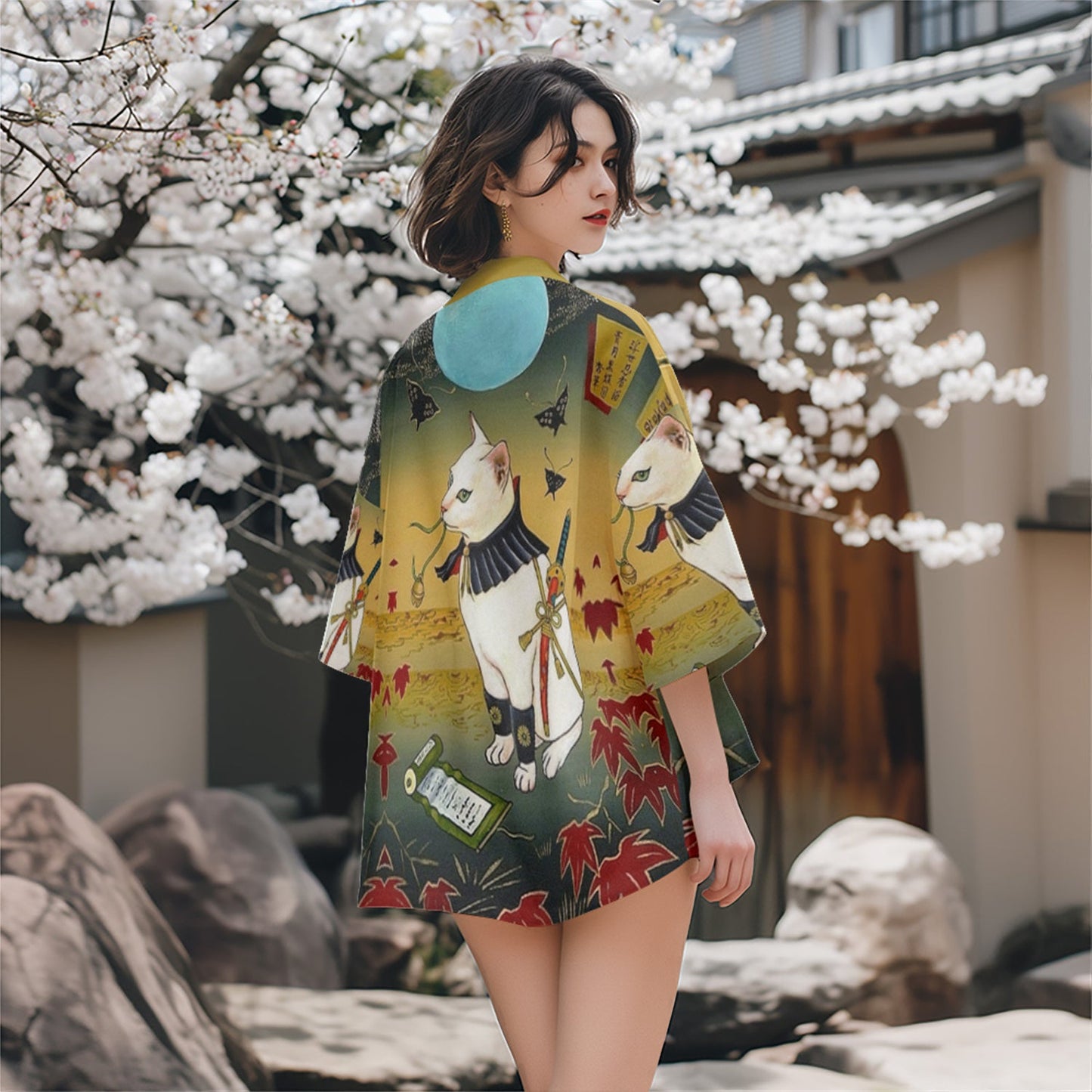K01 Ninja Cat Kimono