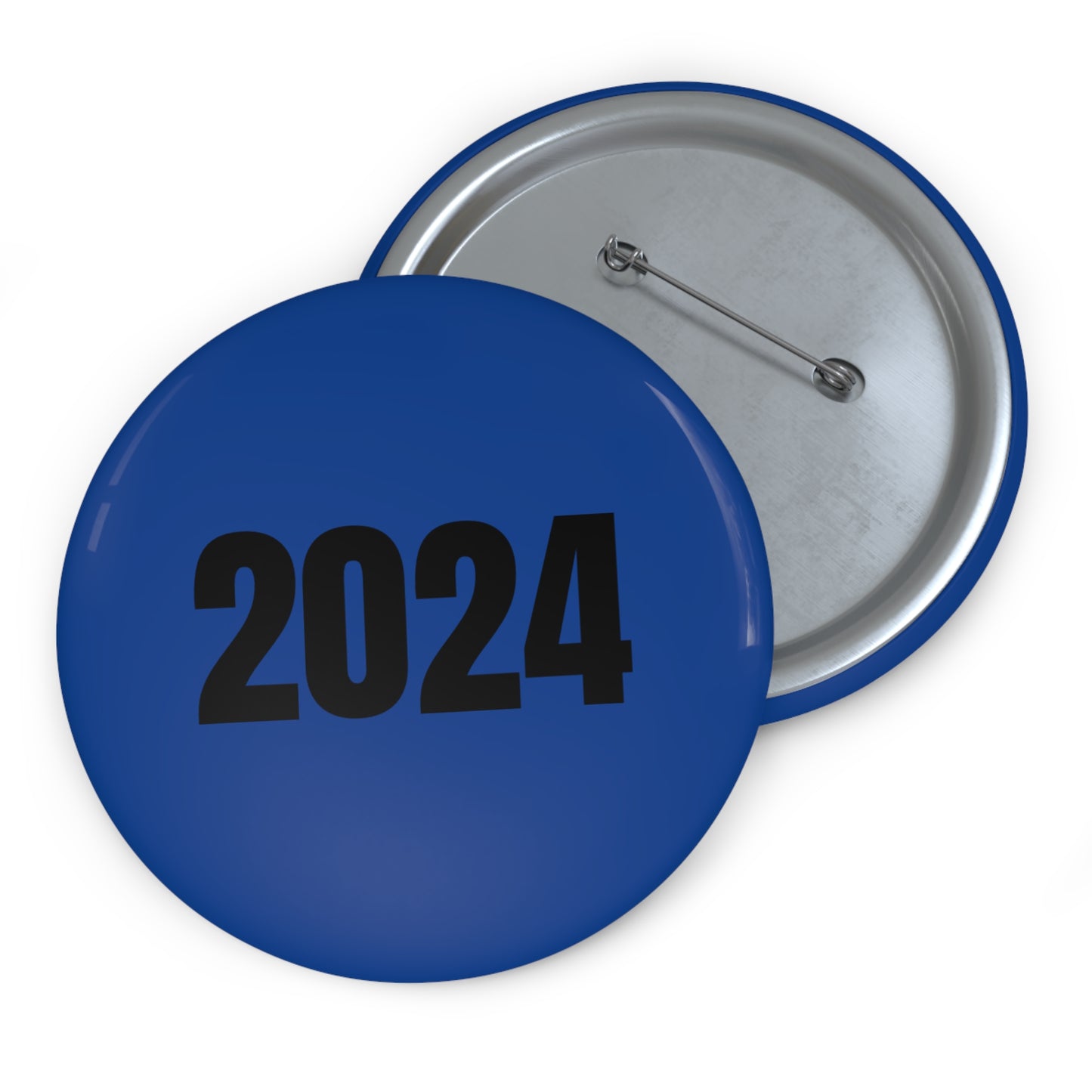 "2024" - Blue Pin Button - Premium Accessories from Concordia Style Boutique - Just $5.43! Shop now at Concordia Style Boutique