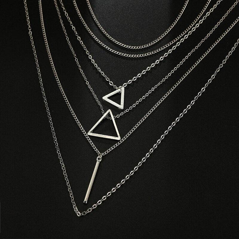 Triangle Bar Pendant Multilayer Women's Necklace - Concordia Style Boutique