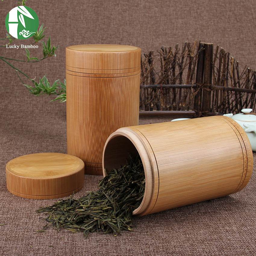 Bamboo Storage Bottles / Jars Wooden / Containers- Handmade For Spices / Tea / Coffee / Sugar - Concordia Style Boutique