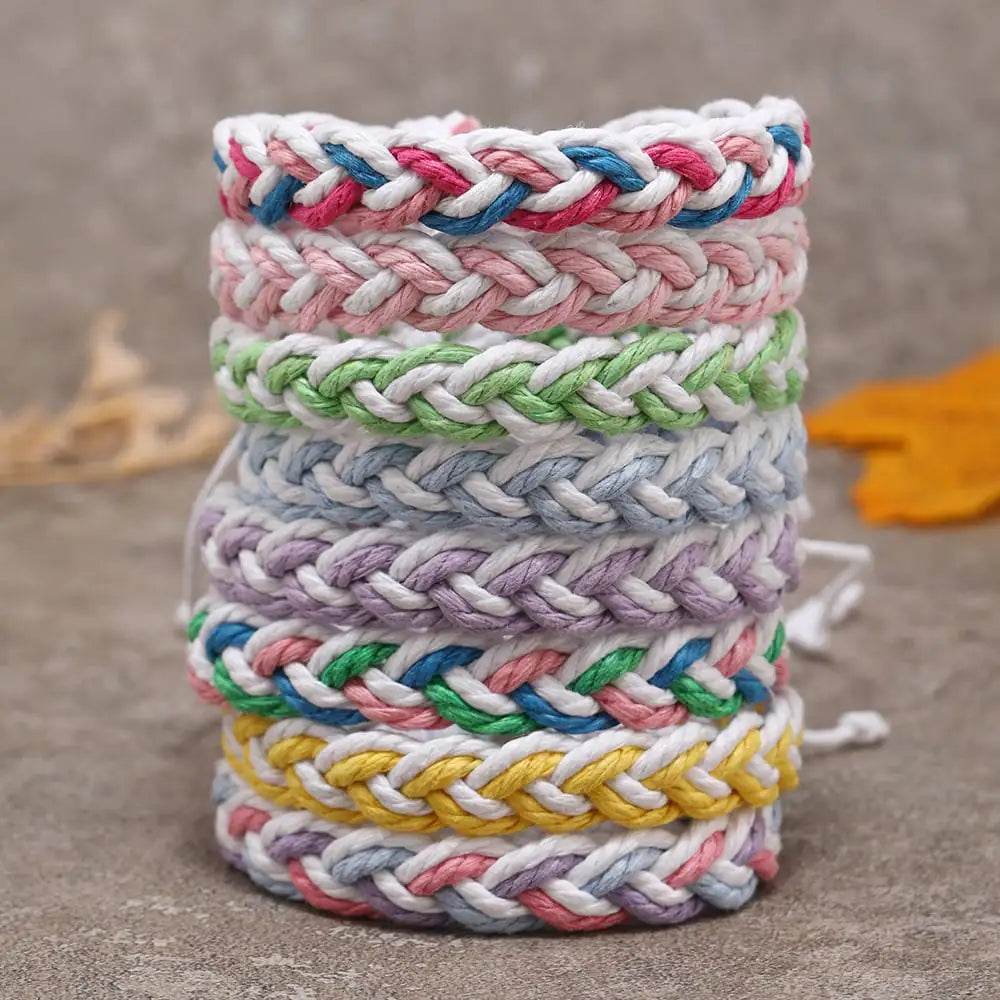 Handwoven Cotton String Bracelet in Artistic Style - Concordia Style Boutique