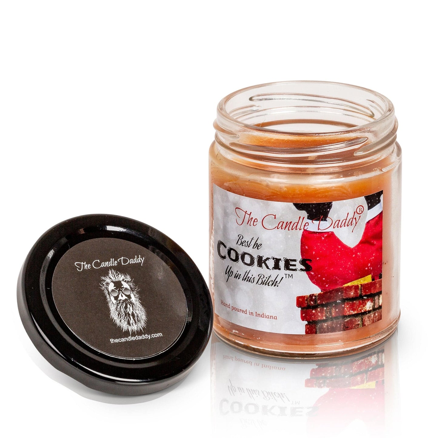 Best Be Cookies Up In This Bitch Holiday Candle - Funny Chocolate Chip Cookie Scented Candle - Funny Holiday Candle for Christmas - Long Burn Time, Holiday Fragrance, Hand Poured in USA - 6oz - 40 Hour Burn Time