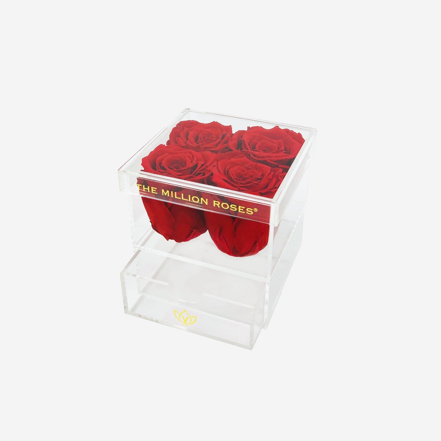 Acrylic 4 Drawer Box | Red Roses