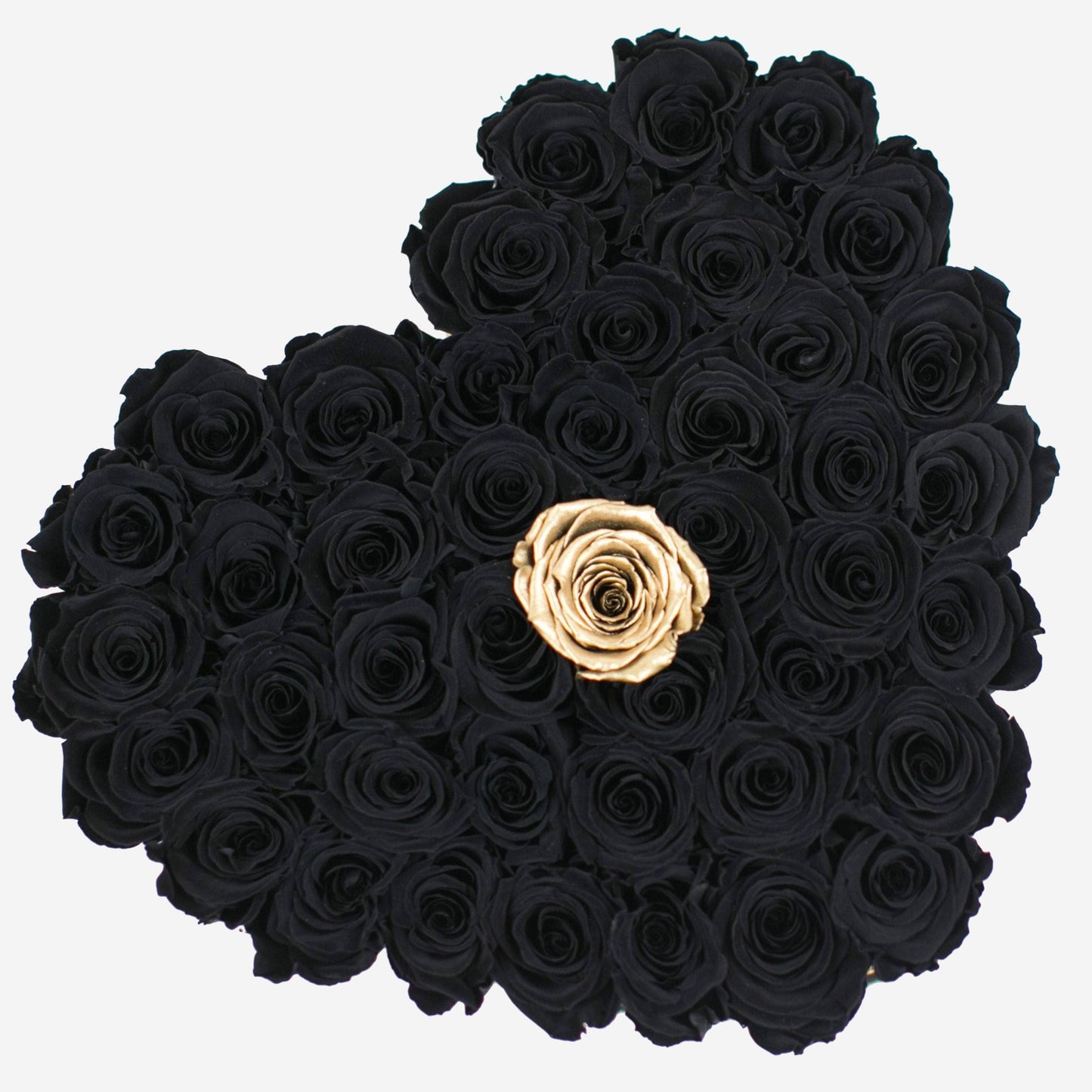 Heart Gold Box | Black & Gold Roses