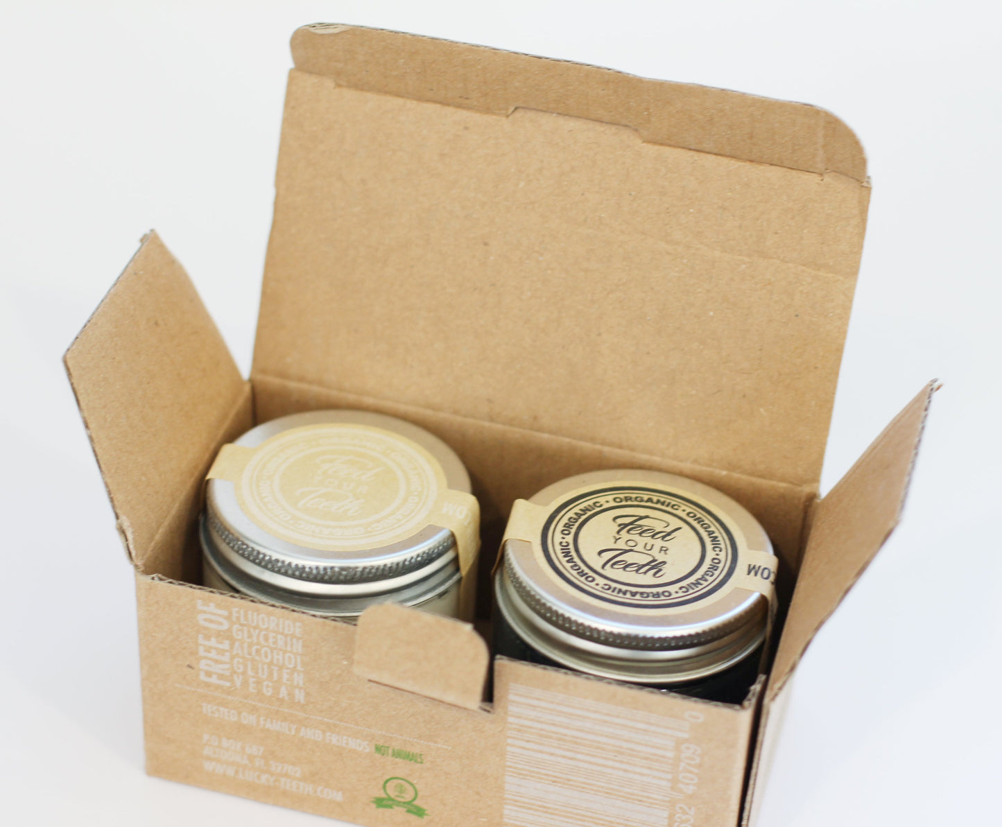 Mixed Glass Jar Organic Toothpaste Pack - Charcoal and Regular Toothpaste Pack