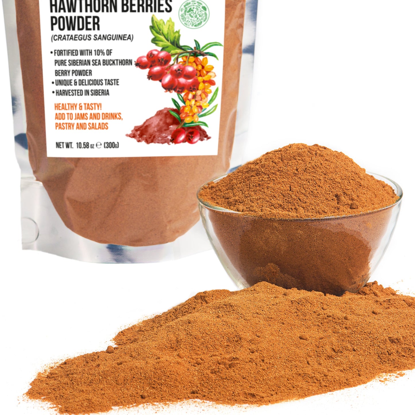 Siberian Hawthorn Powder with Sea Buckthorn – 300g - Concordia Style Boutique