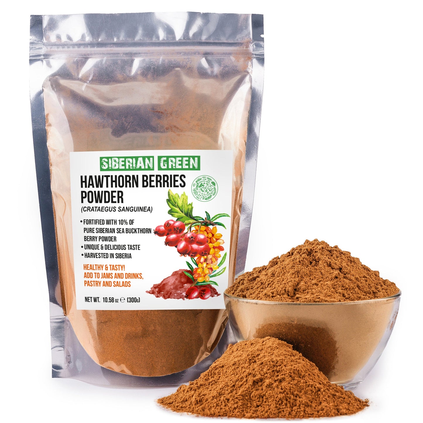 Siberian Hawthorn Powder with Sea Buckthorn – 300g - Concordia Style Boutique
