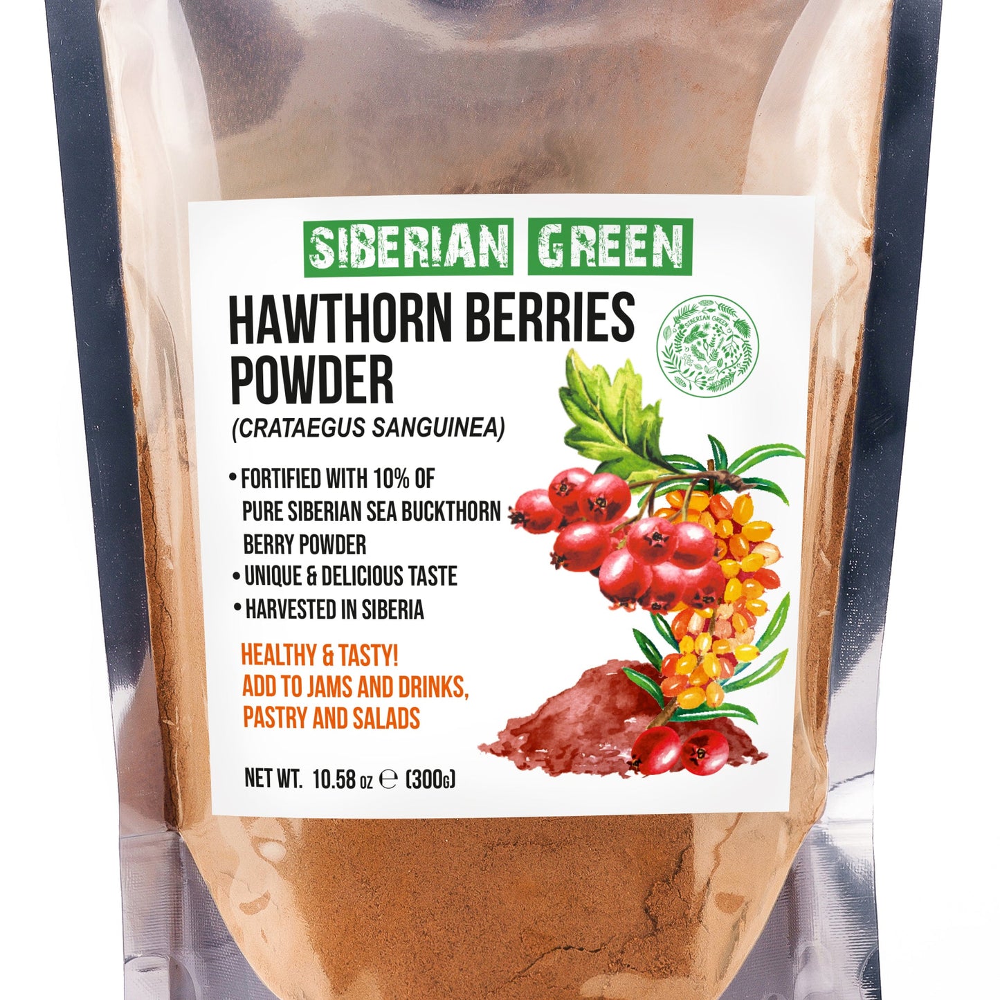 Siberian Hawthorn Powder with Sea Buckthorn – 300g - Concordia Style Boutique