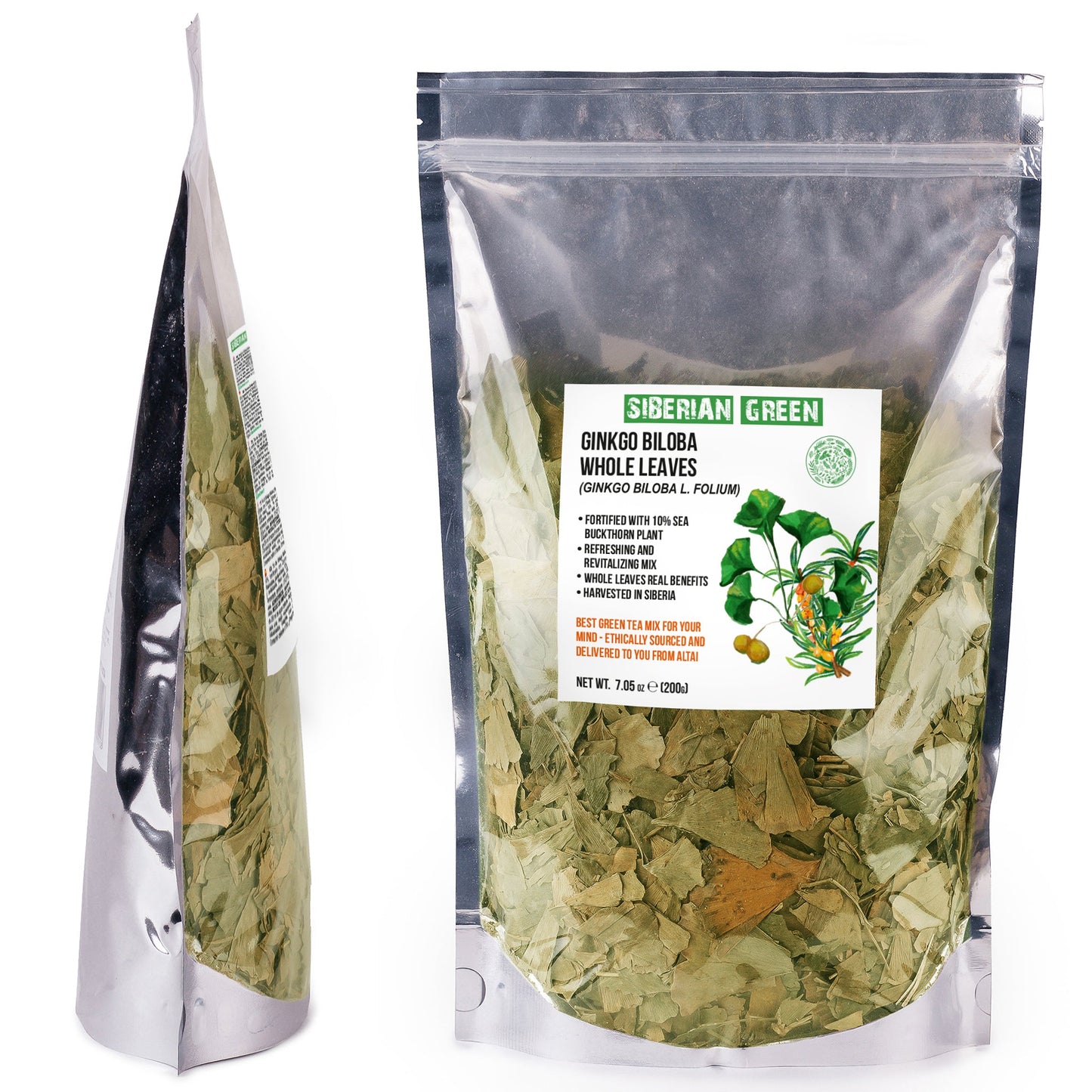 Organic Ginkgo Leaf Tea – 200g Premium Ginkgo Biloba Leaves with Sea Buckthorn - Concordia Style Boutique