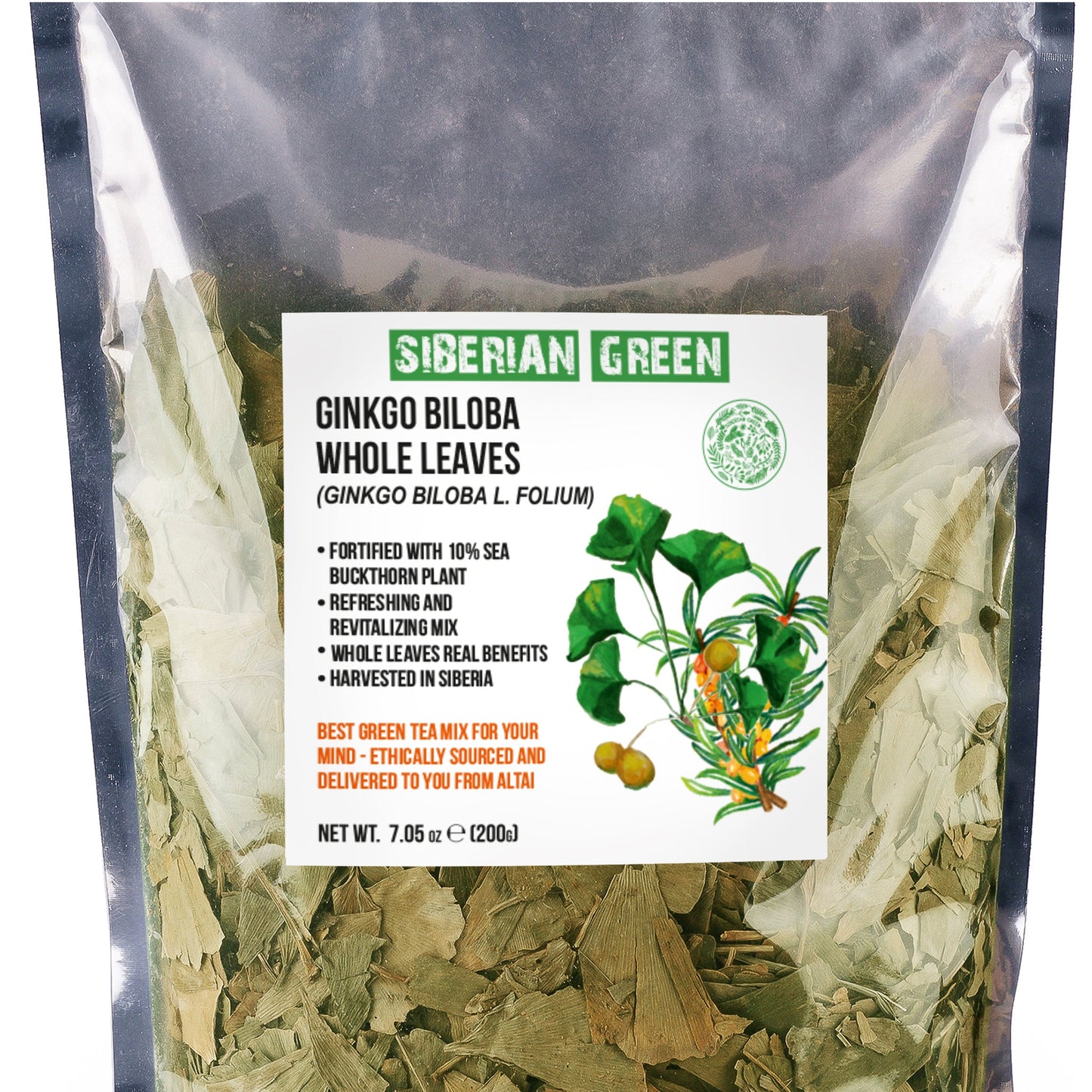 Organic Ginkgo Leaf Tea – 200g Premium Ginkgo Biloba Leaves with Sea Buckthorn - Concordia Style Boutique