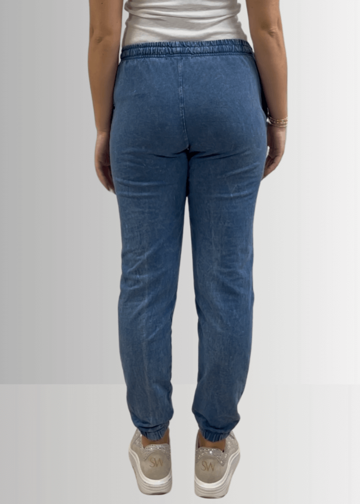 All Day French Terry Pocket Joggers in Light Denim - Concordia Style Boutique