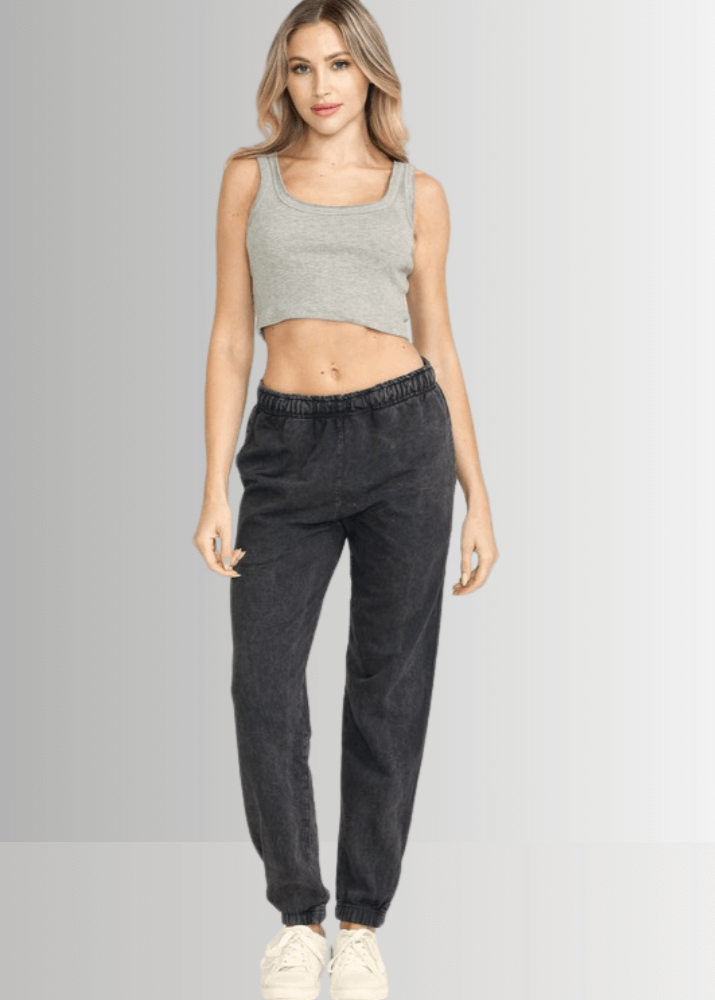 All Day French Terry Pocket Joggers Dark Ash Grey - Concordia Style Boutique