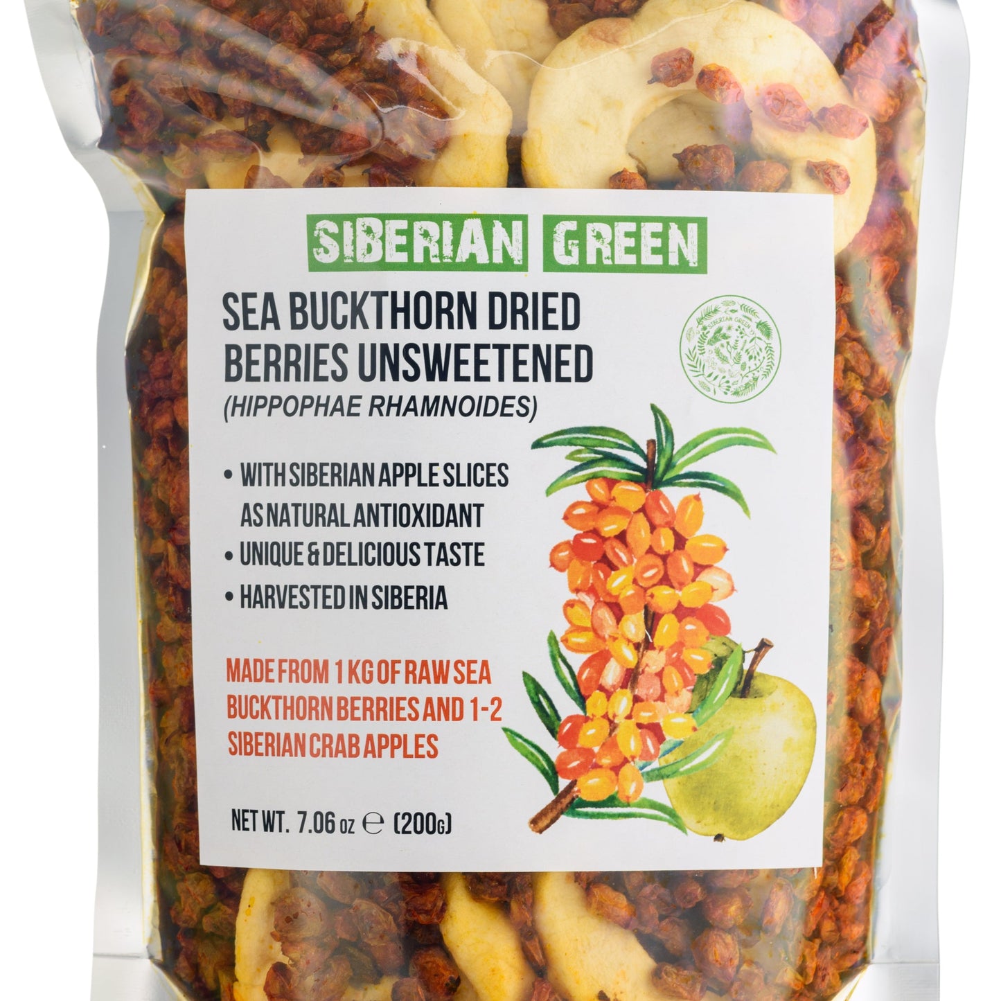 Sea Buckthorn Berries with Apple Slices – A Nutrient-Packed Superfood (200 g) - Concordia Style Boutique