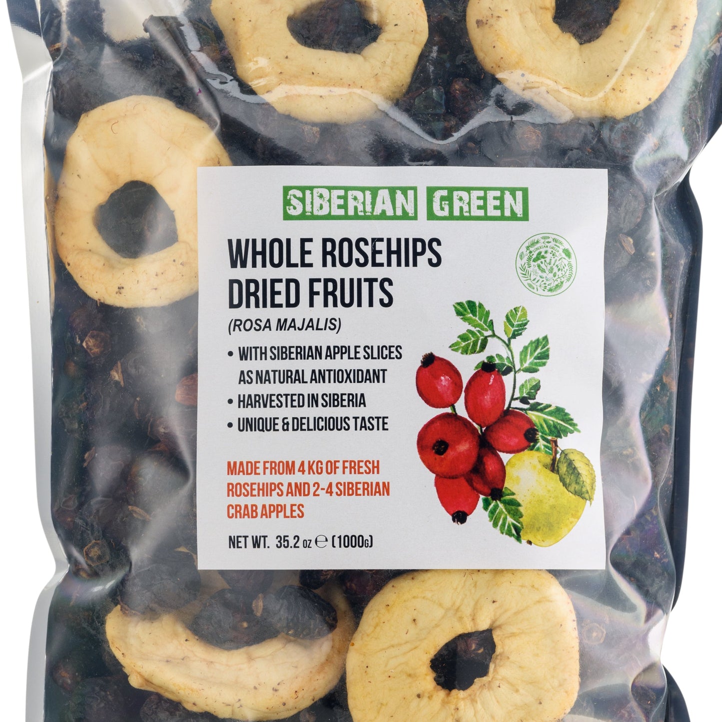 Antioxidant-Rich Superfood: Premium Dried Rose Hips with Apple Slices - Concordia Style Boutique