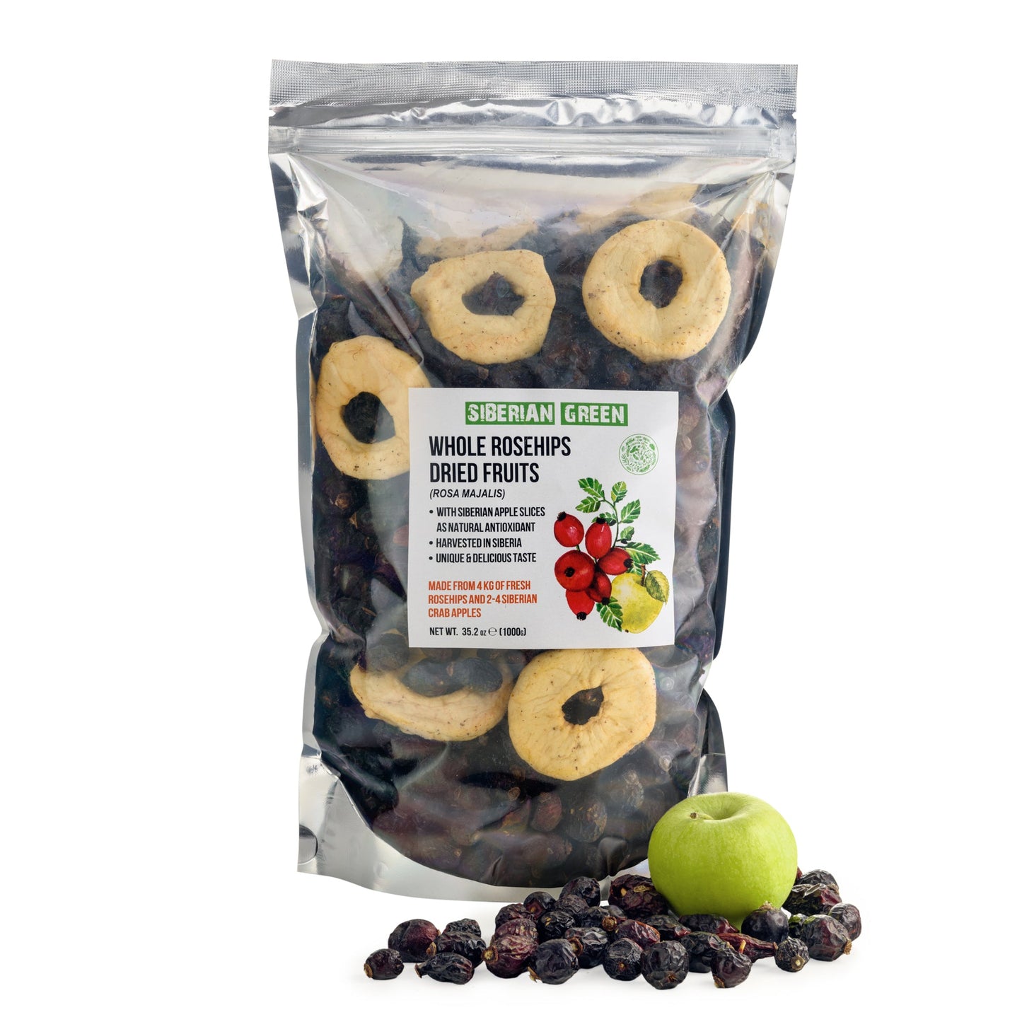 Antioxidant-Rich Superfood: Premium Dried Rose Hips with Apple Slices - Concordia Style Boutique