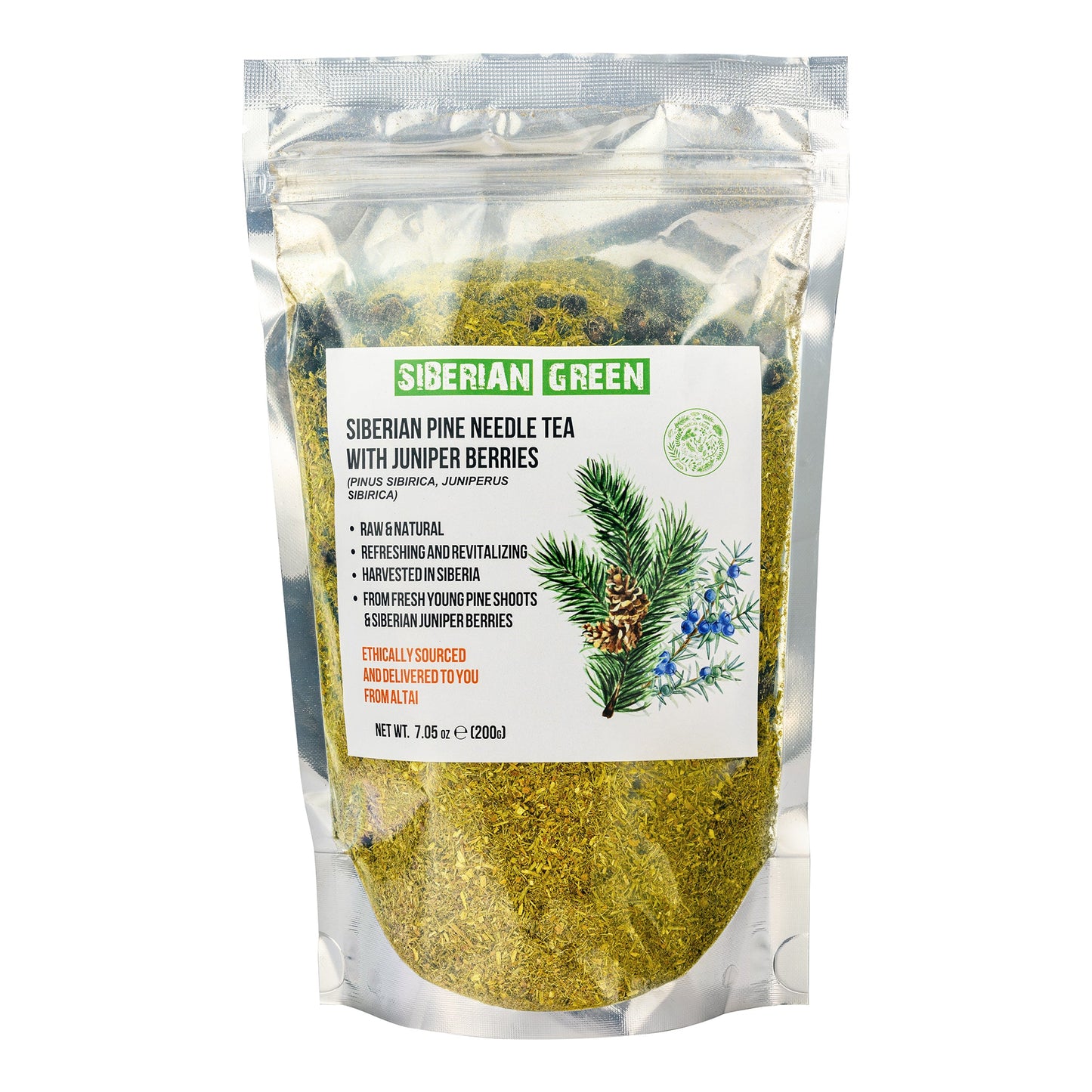 White Pine Needle Tea Loose Powder 200g - 100% Natural & Organic from Siberian Green - Concordia Style Boutique