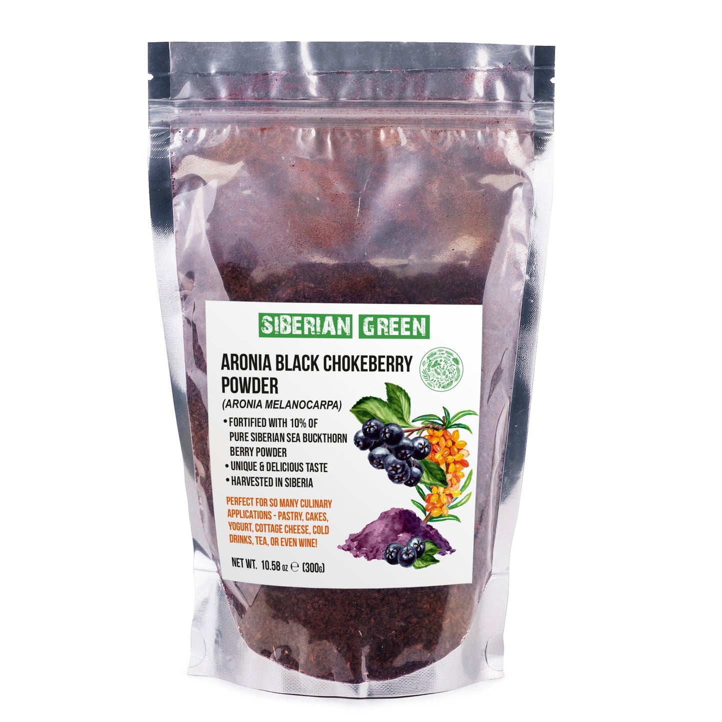 Siberian Green - Black Aronia Berry & Sea Buckthorn Powder – 300g (10.58 oz) - Concordia Style Boutique