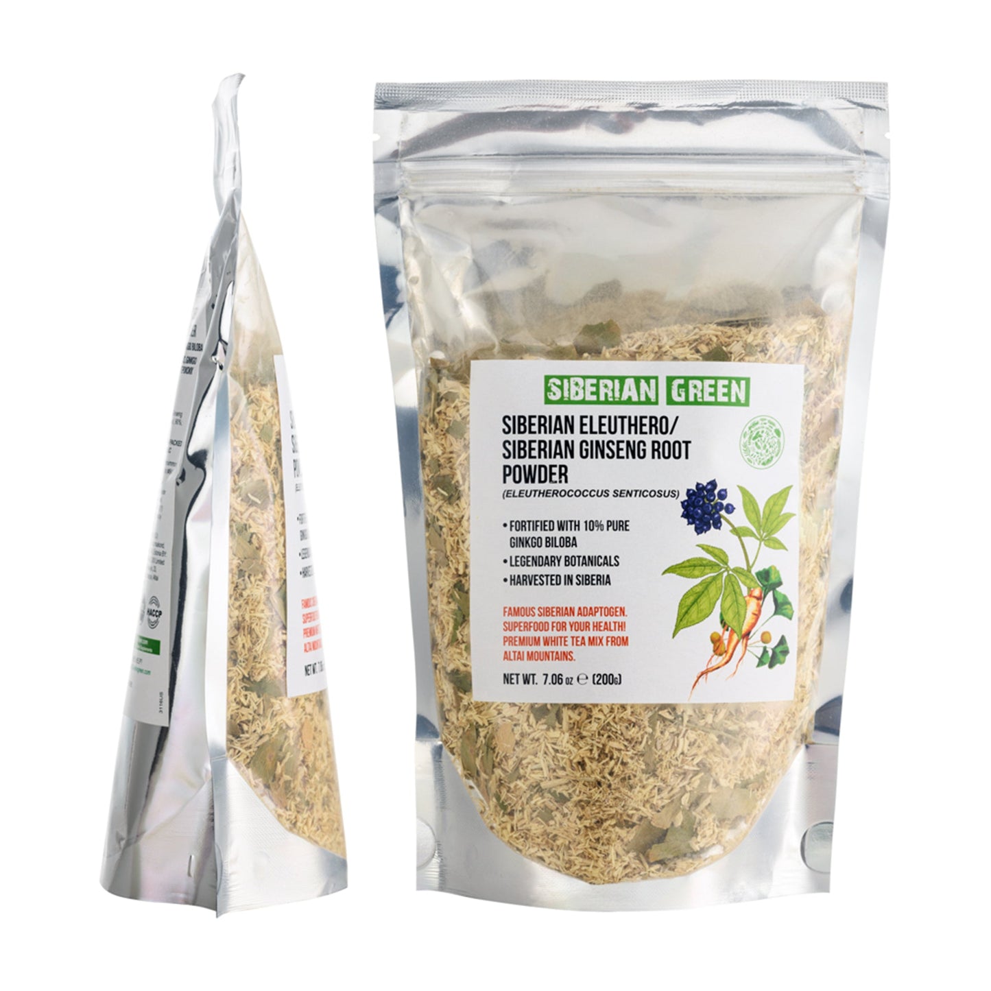 Organic Siberian Ginseng Powder with 10% Ginkgo Biloba - Concordia Style Boutique