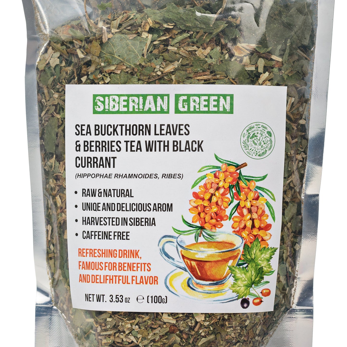 Siberian Green Sea Buckthorn Tea with Black Currant Leaves – Wild-Harvested & Caffeine-Free - Concordia Style Boutique
