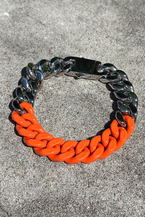 SC - Victoria Orange and Silver Link Bracelet