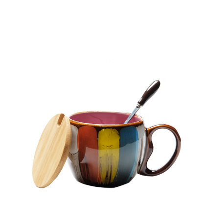 Creative ceramic cup milk cup water cup coffee cup breakfast cup couple cup to cup mug with lid spoon - Premium mug from erDouckan - Just $45.08! Shop now at Concordia Style Boutique