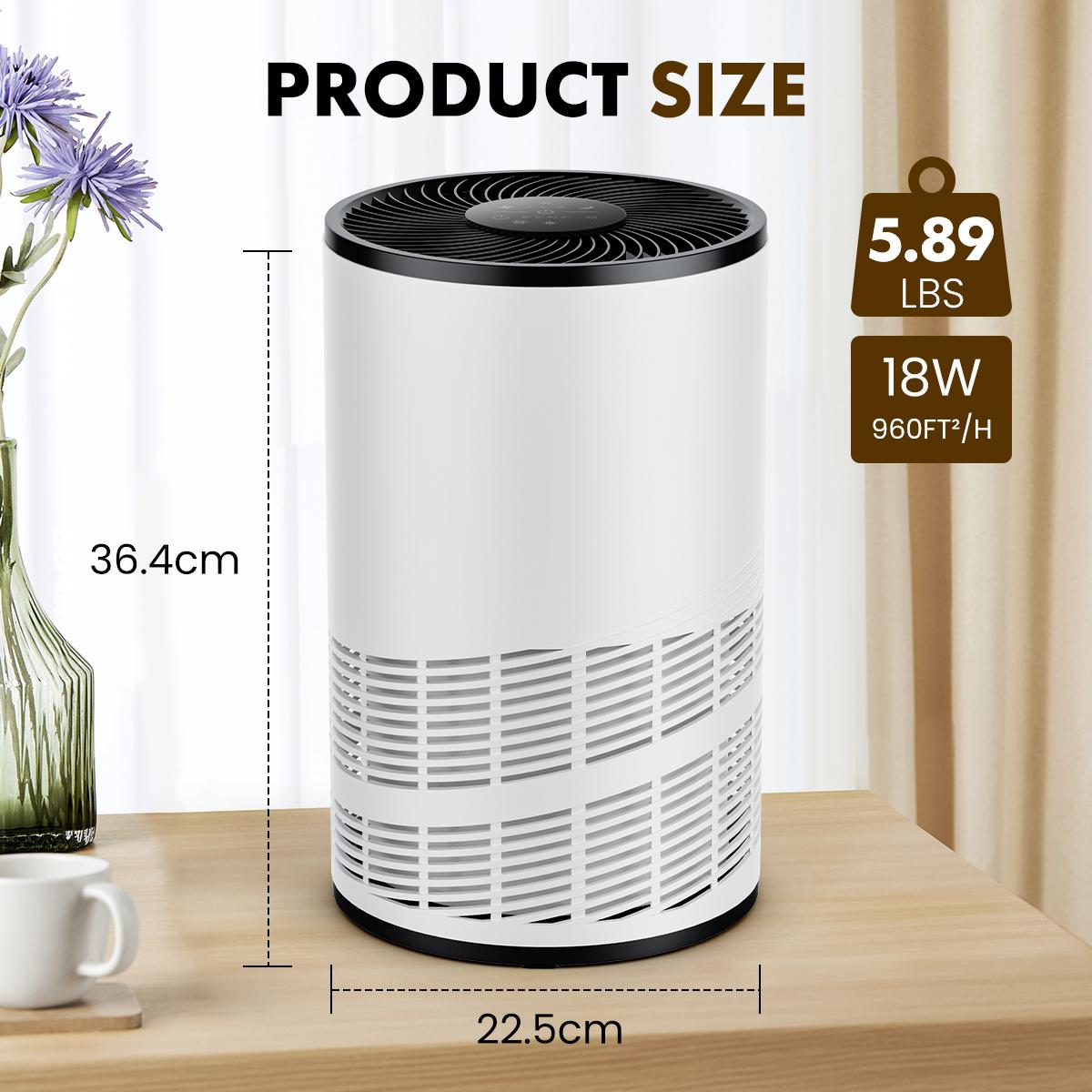 Air Purifier for Home Bedroom Large Room Covers Up to 960ft², True HEPA Filter Air Purifiers with Air Quality Monitor, 360°Air Outlet Portable - Premium Air Purifier from MyDepot - Just $102.40! Shop now at Concordia Style Boutique