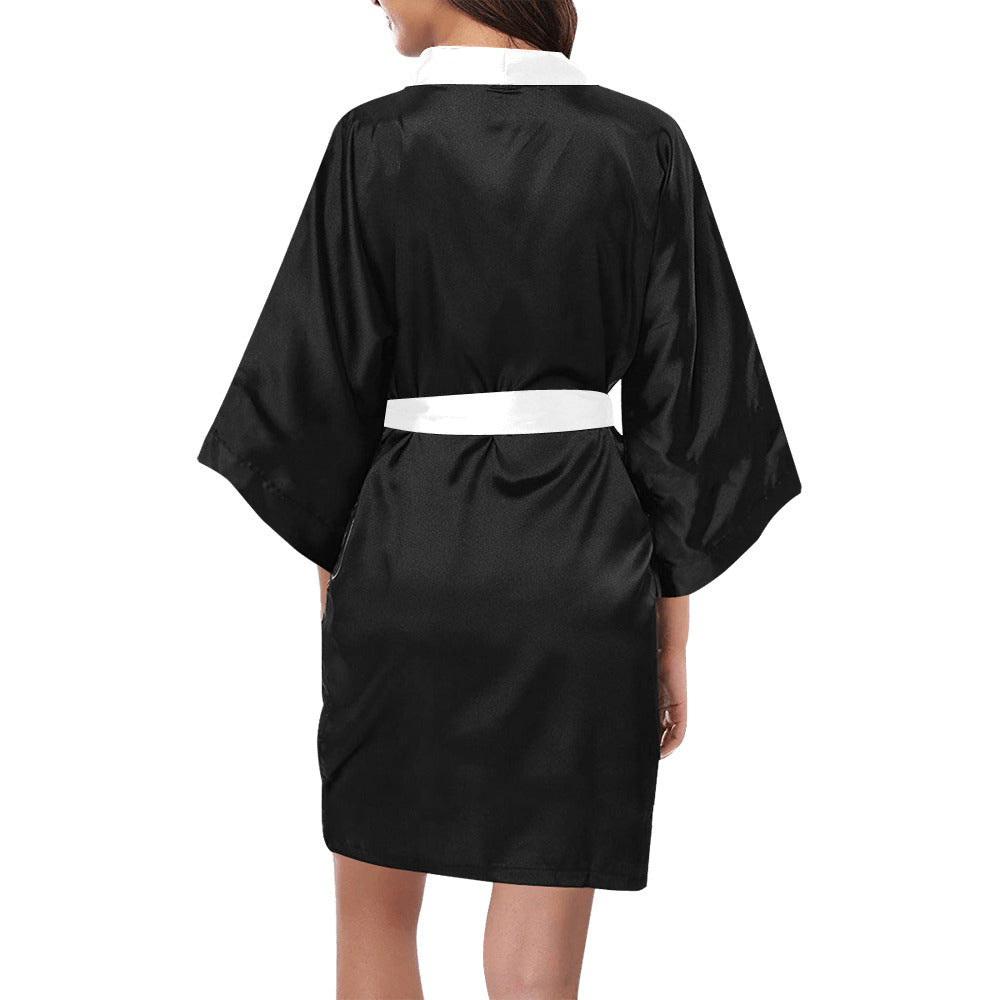 Women's Short Kimono Robe - "Black" - Premium Kimono Robe from Concordia Style Boutique - Just $43.54! Shop now at Concordia Style Boutique