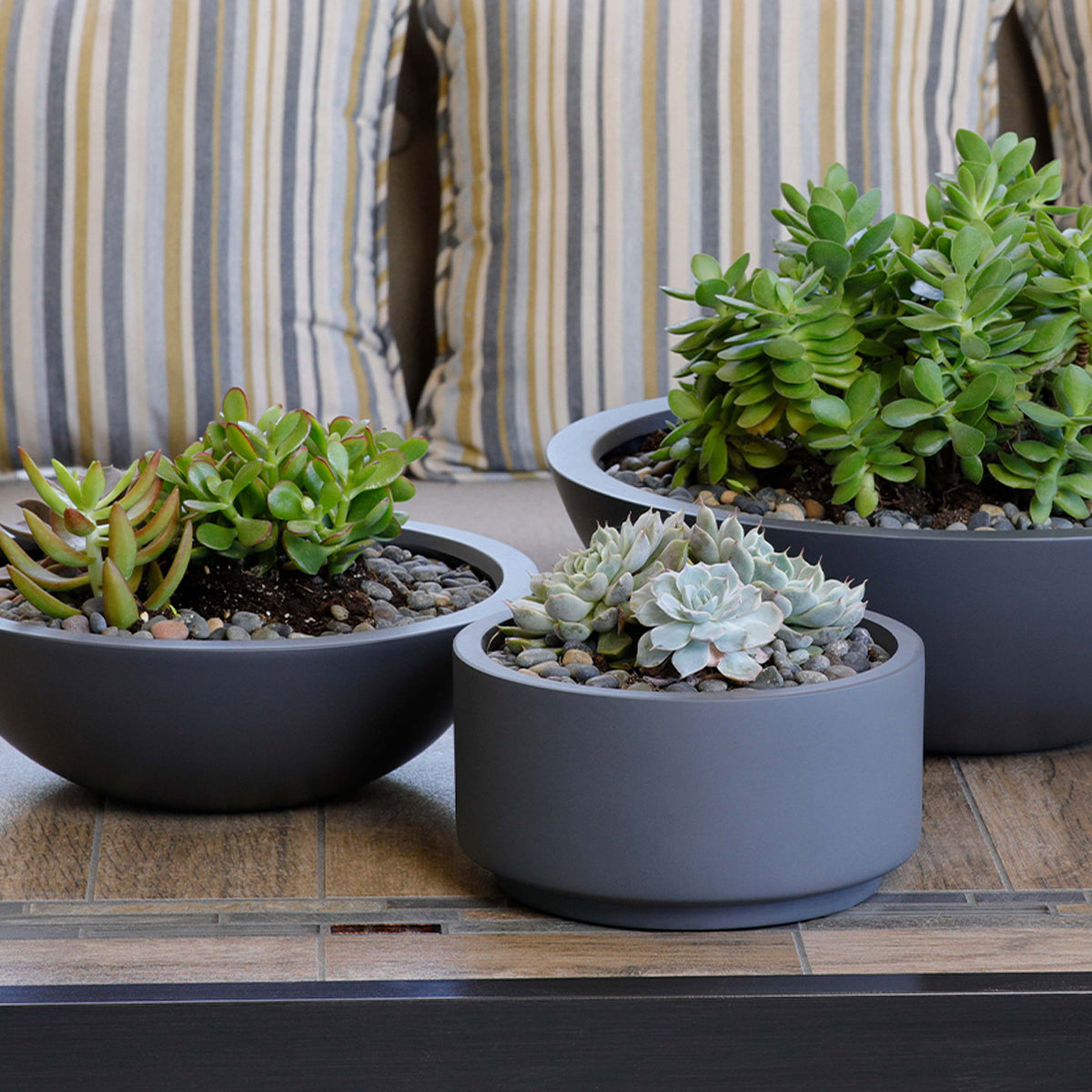 8.75 inch Charcoal Fiberstone Ceramic Pot