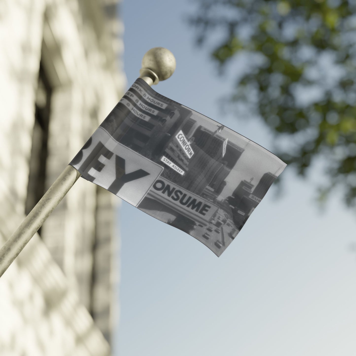 Urban Motivation Flag - "OBEY, CONFORM, STAY ASLEEP" - Premium Flags from Concordia Style Boutique - Just $24.88! Shop now at Concordia Style Boutique