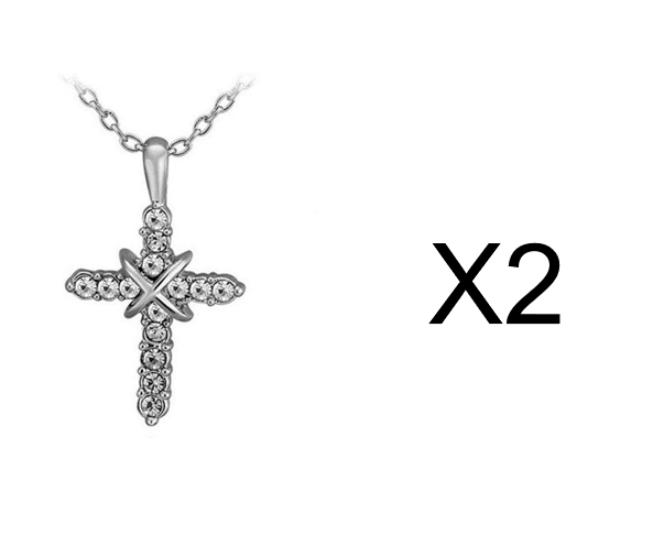 Studded Jesus Cross Necklace Clavicle Chain - Concordia Style Boutique