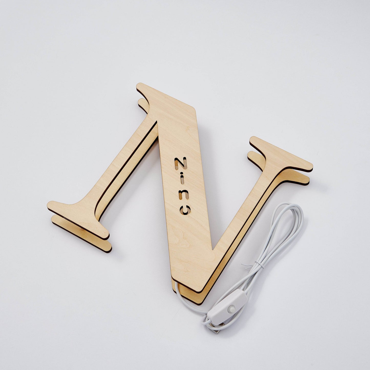 Personalised Wooden Letter Lamp Custom Name Alphabet Night Lights - 19 CM - Concordia Style Boutique