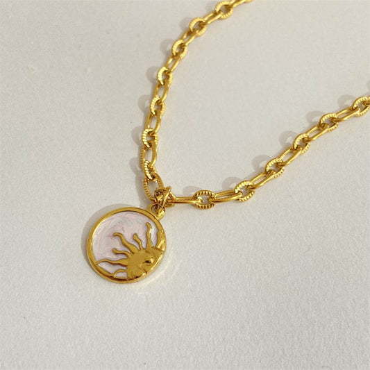 Titanium Steel Sun & Moon Necklace - Concordia Style Boutique