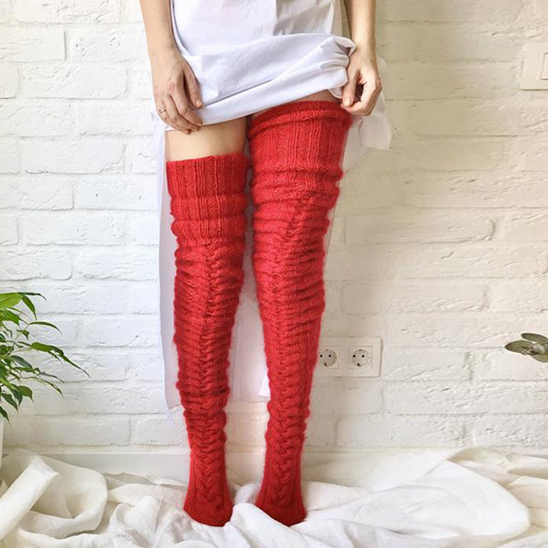 Winter Socks Over The Knee Lengthened Long Tube Knitted Pile Socks - Concordia Style Boutique