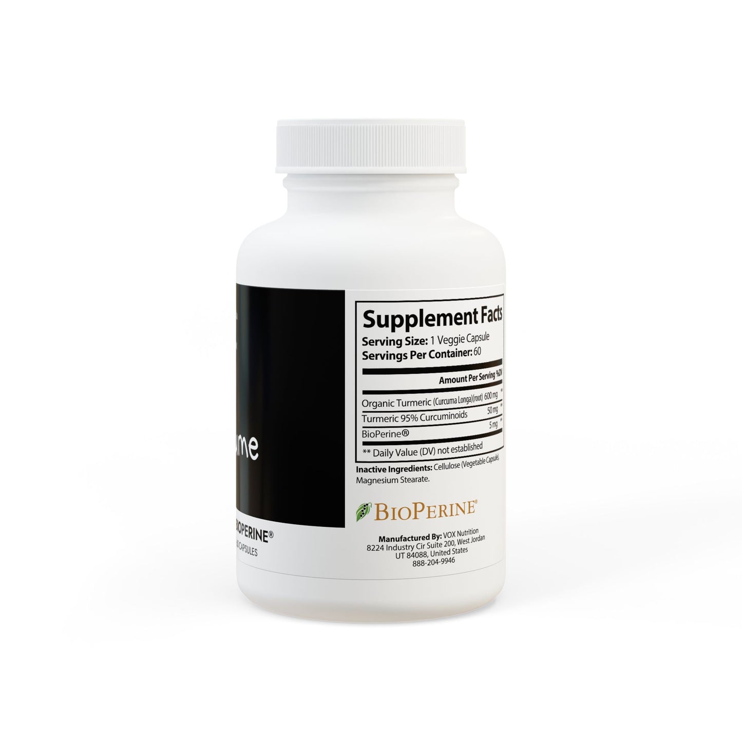 Turmeric with BioPerine® (Black Pepper Fruit Extract) Supplement (60 Capsules) - Concordia Style Boutique