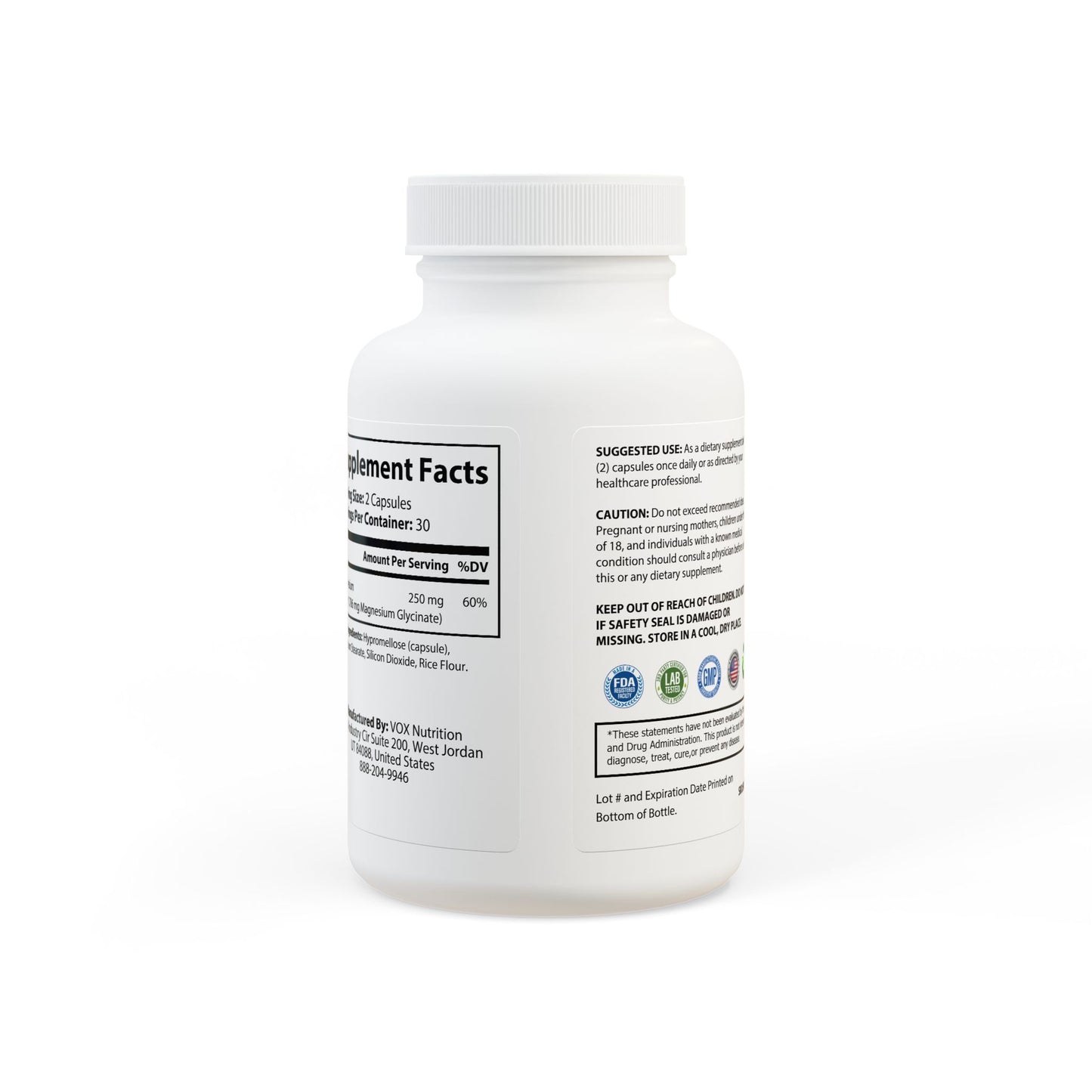 Magnesium Glycinate Supplement (60 Capsules) - Premium Food Supplements from Concordia Style Boutique - Just $18.23! Shop now at Concordia Style Boutique